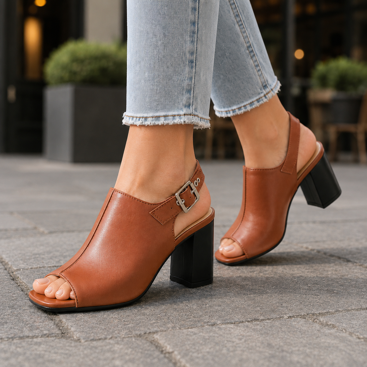 Mirella Leather Slingback Heels