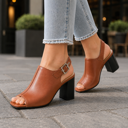 Mirella Leather Slingback Heels