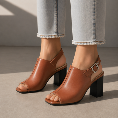 Mirella Leather Slingback Heels
