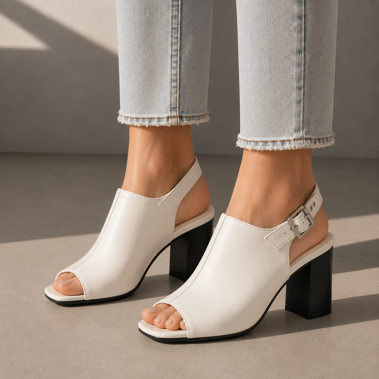 Mirella Leather Slingback Heels