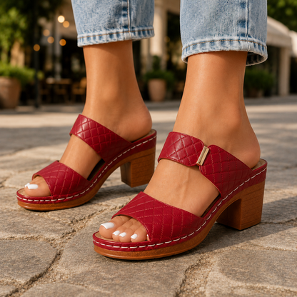 Mirella Leather Quilted Heels