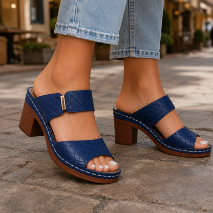 Mirella Leather Quilted Heels