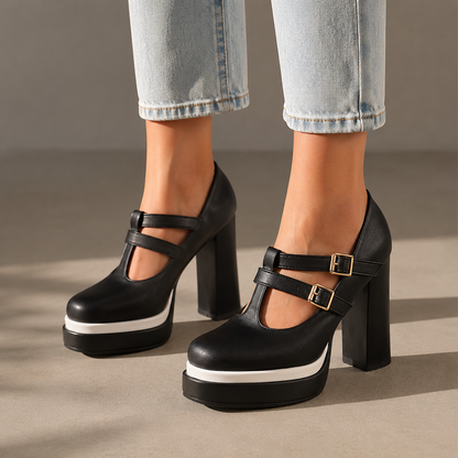 Elise Leather Mary Jane Heels