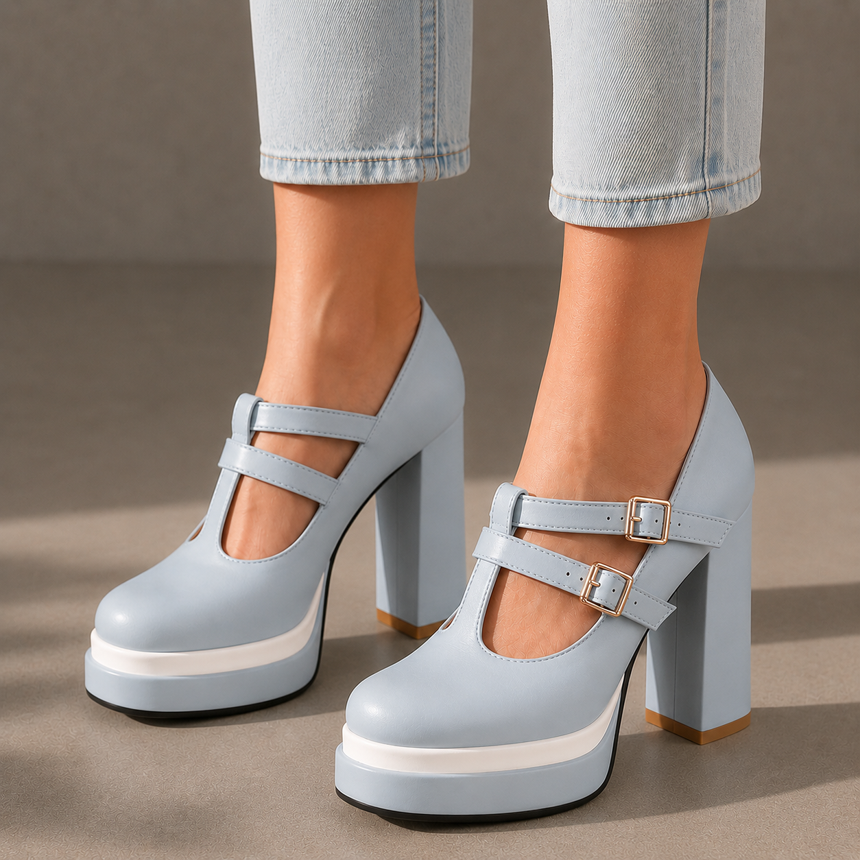 Elise Leather Mary Jane Heels