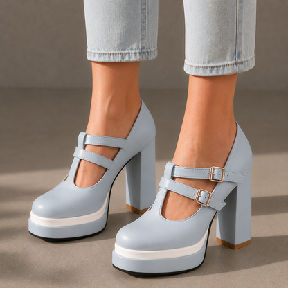 Elise Leather Mary Jane Heels