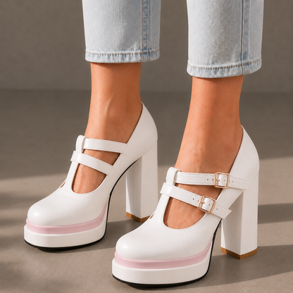 Elise Leather Mary Jane Heels