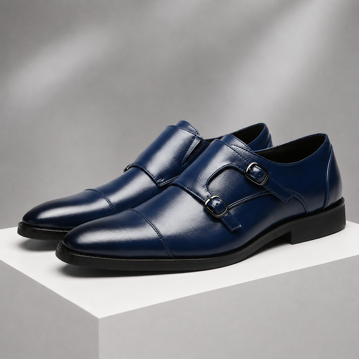 Caspian Leather Monk Strap Shoes