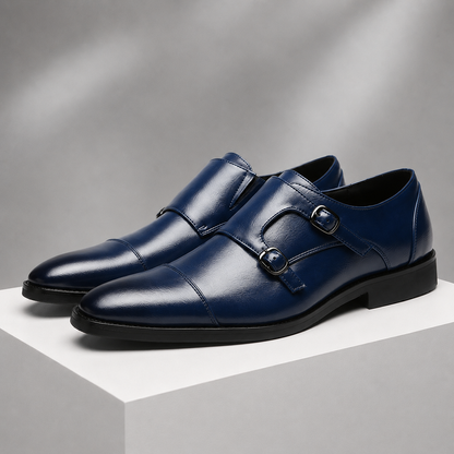 Caspian Leather Monk Strap Shoes