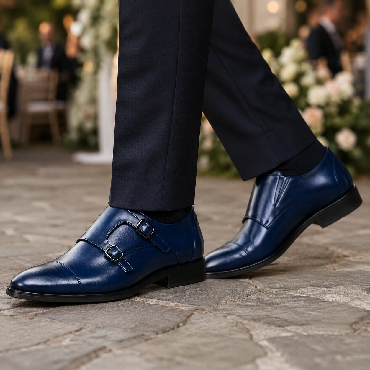 Caspian Leather Monk Strap Shoes