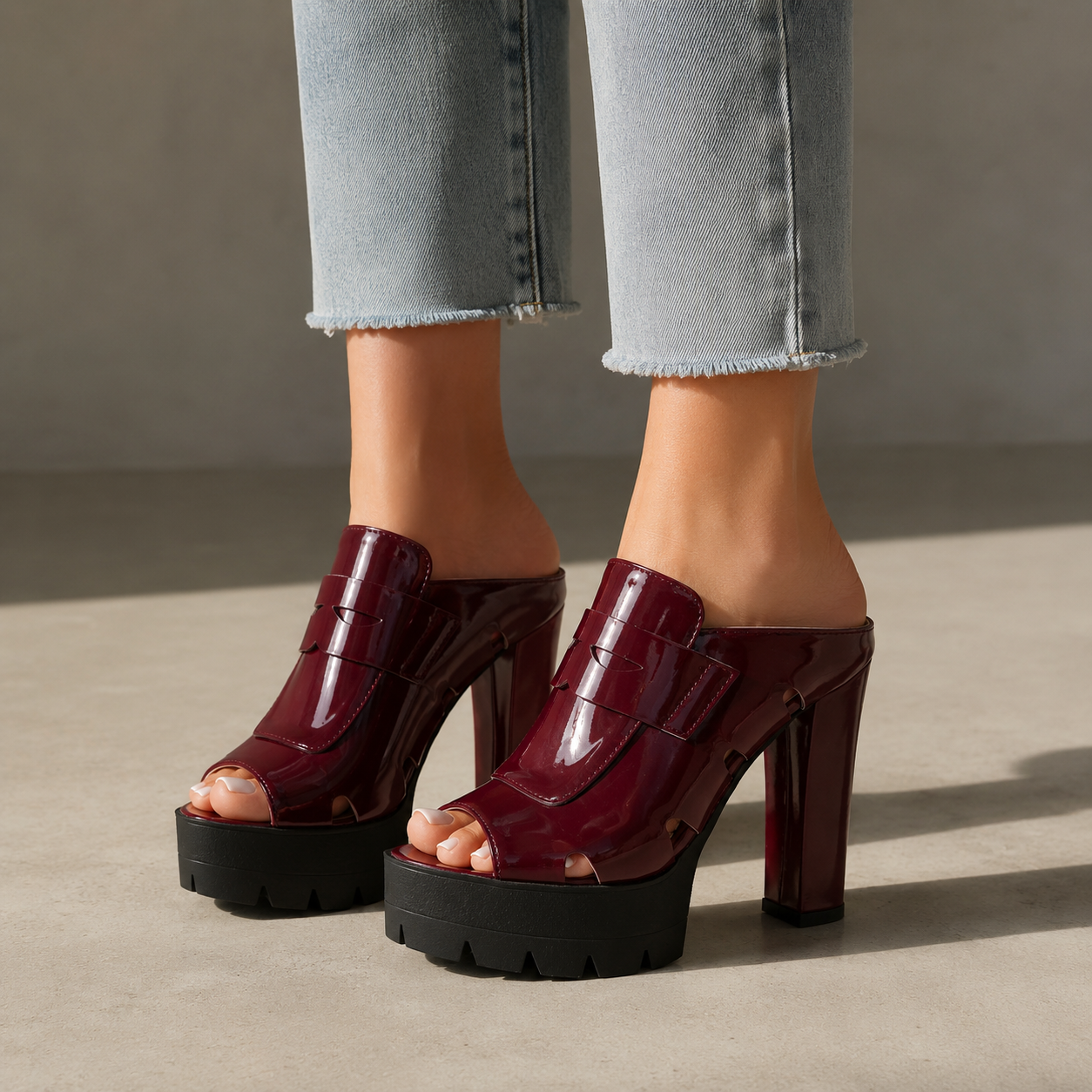 Nora Leather Platform Heels