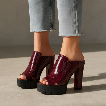 Nora Leather Platform Heels
