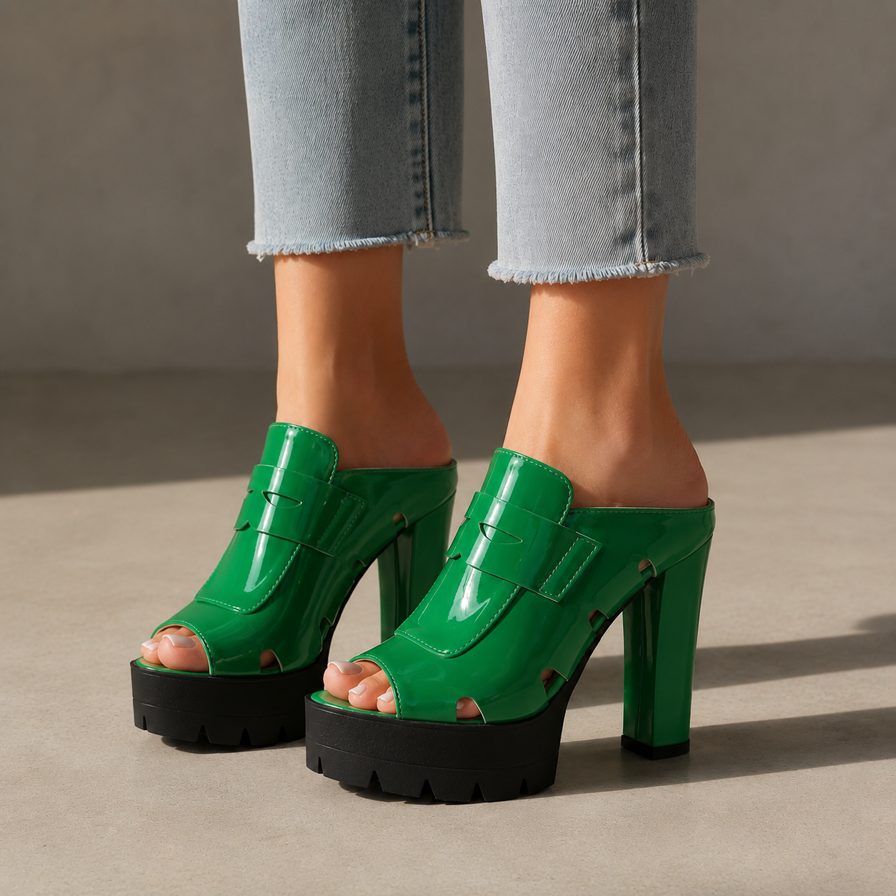 Nora Leather Platform Heels