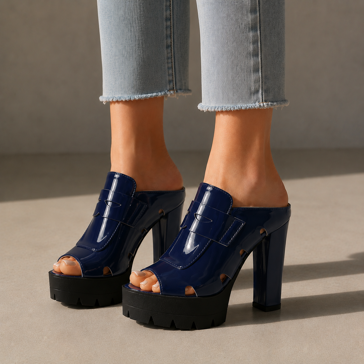 Nora Leather Platform Heels