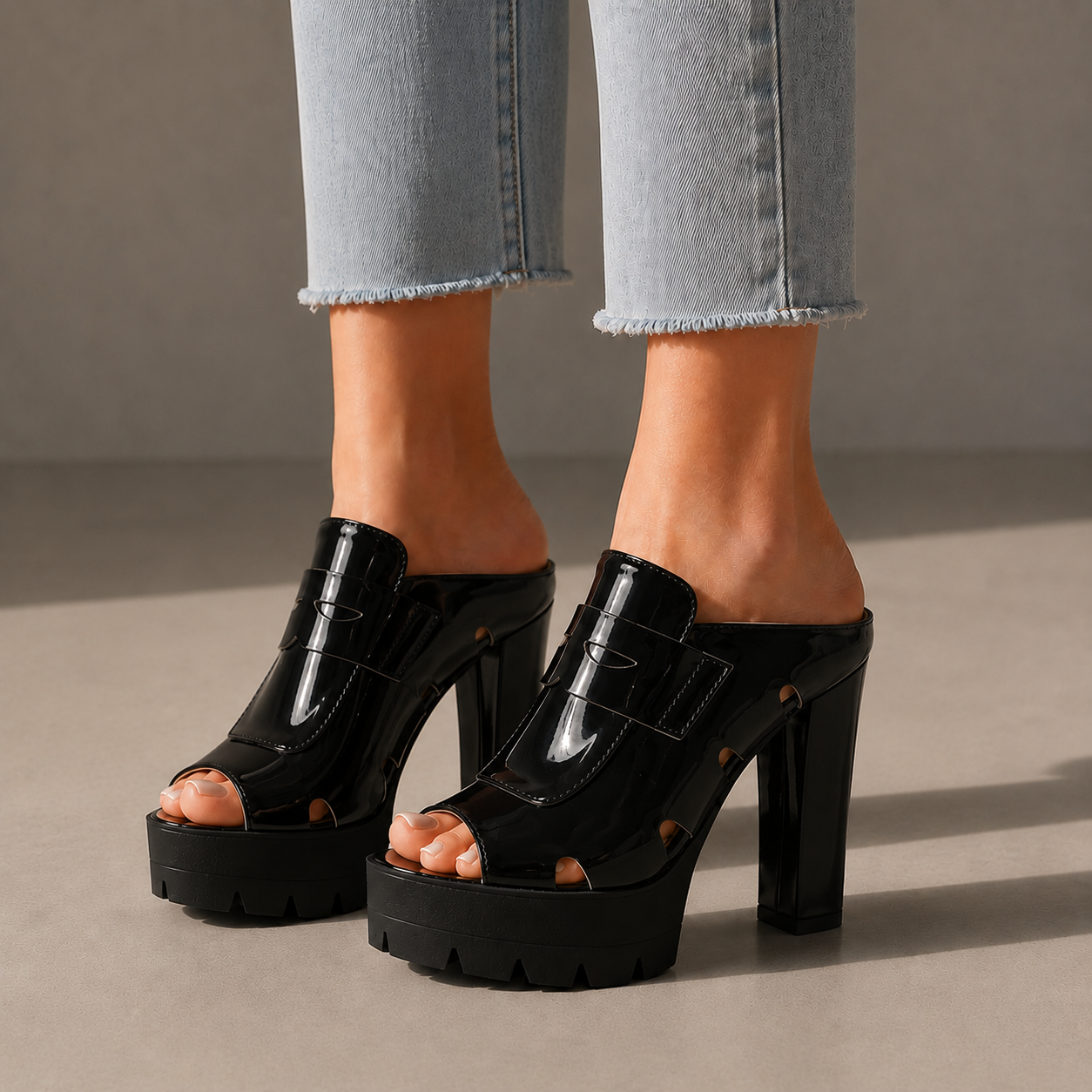 Nora Leather Platform Heels
