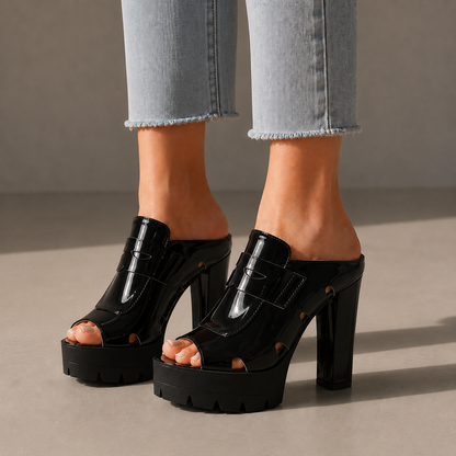 Nora Leather Platform Heels