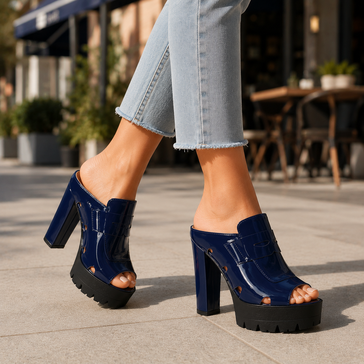 Nora Leather Platform Heels