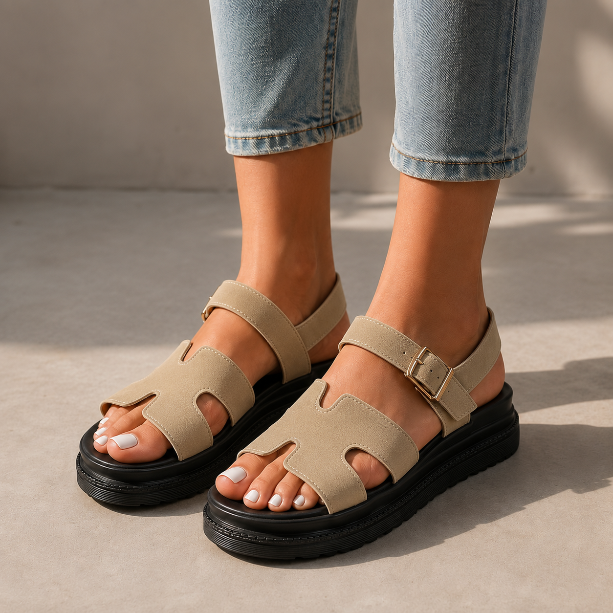 Nora Leather Platform Sandals