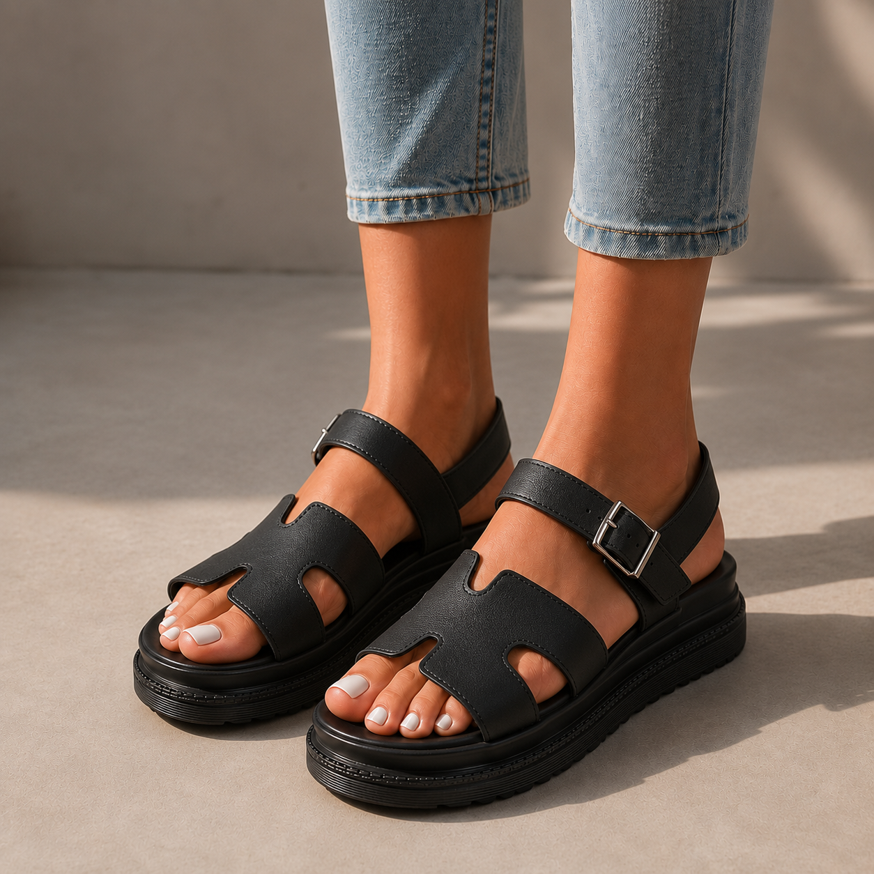 Nora Leather Platform Sandals