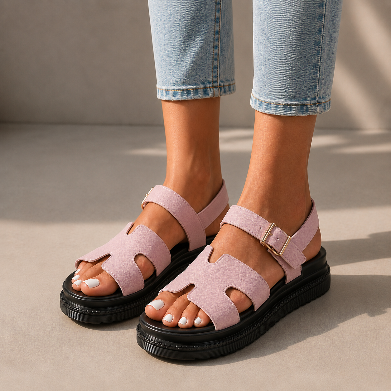 Nora Leather Platform Sandals
