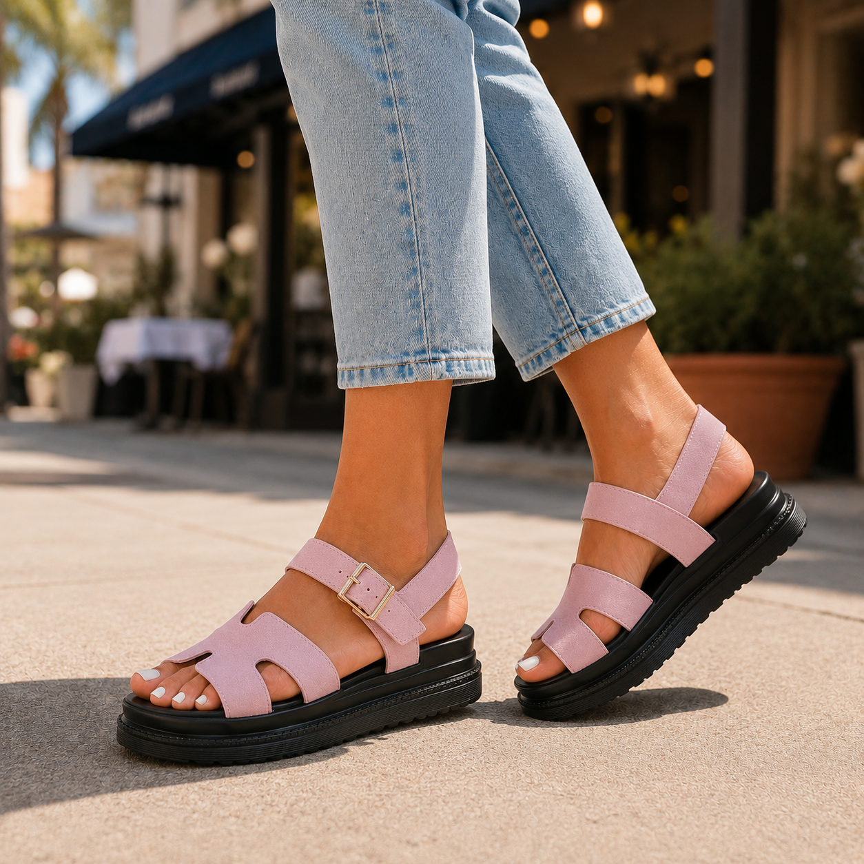 Nora Leather Platform Sandals