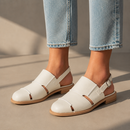 Elara Leather Slingback Flats