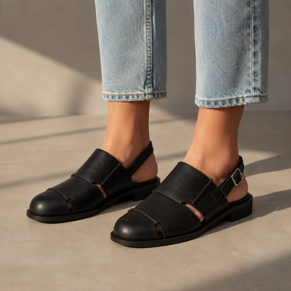 Elara Leather Slingback Flats