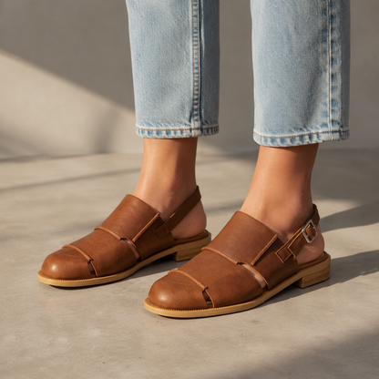 Elara Leather Slingback Flats