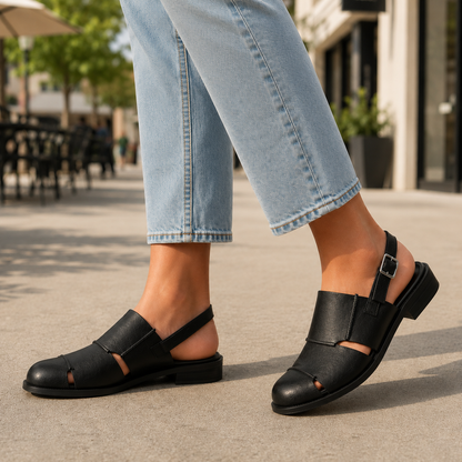 Elara Leather Slingback Flats