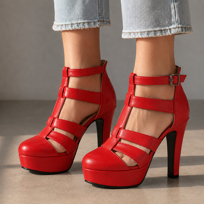 Mira Leather Platform Heels