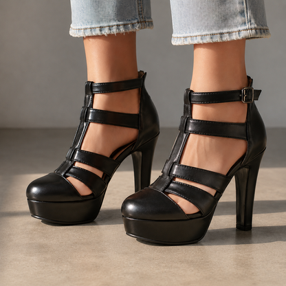 Mira Leather Platform Heels