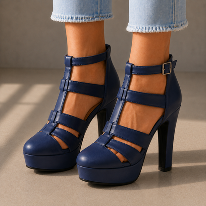 Mira Leather Platform Heels