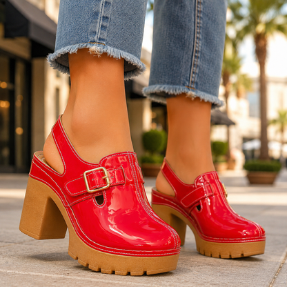 Amara Leather Platform Heels