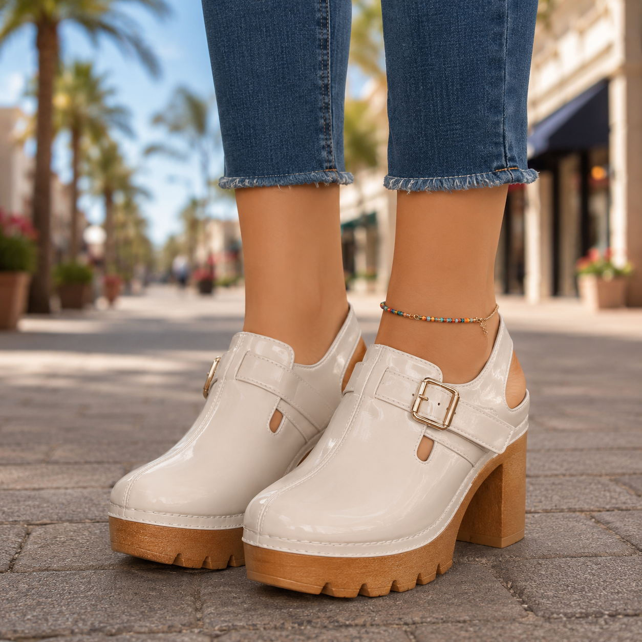 Amara Leather Platform Heels