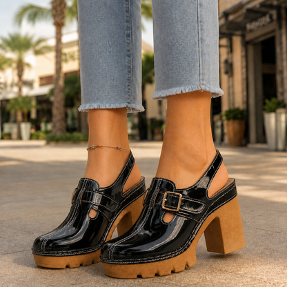Amara Leather Platform Heels