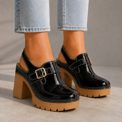 Amara Leather Platform Heels