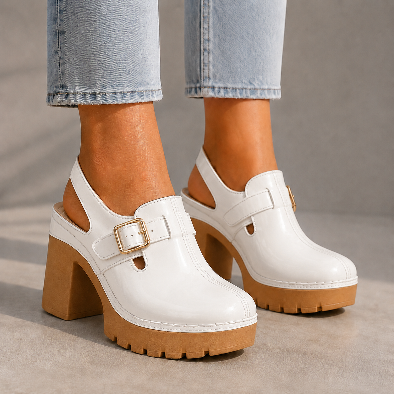 Amara Leather Platform Heels