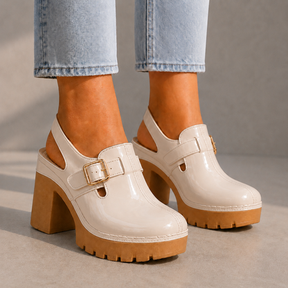 Amara Leather Platform Heels