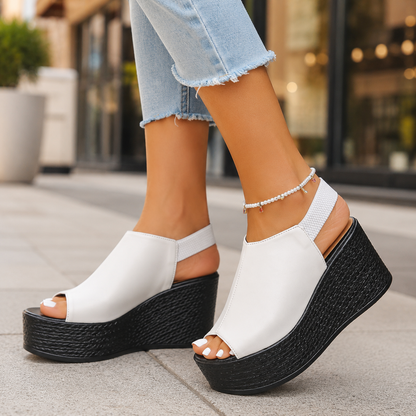 Mercer Leather Platform Wedges