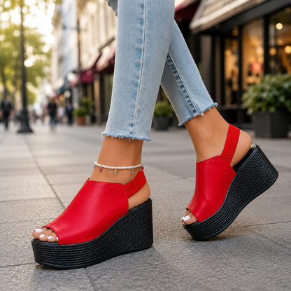 Mercer Leather Platform Wedges