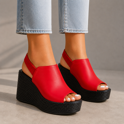 Mercer Leather Platform Wedges