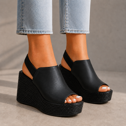 Mercer Leather Platform Wedges
