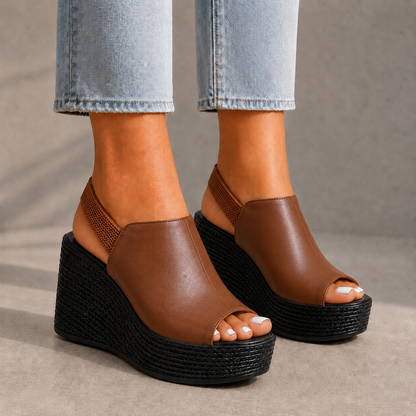 Mercer Leather Platform Wedges