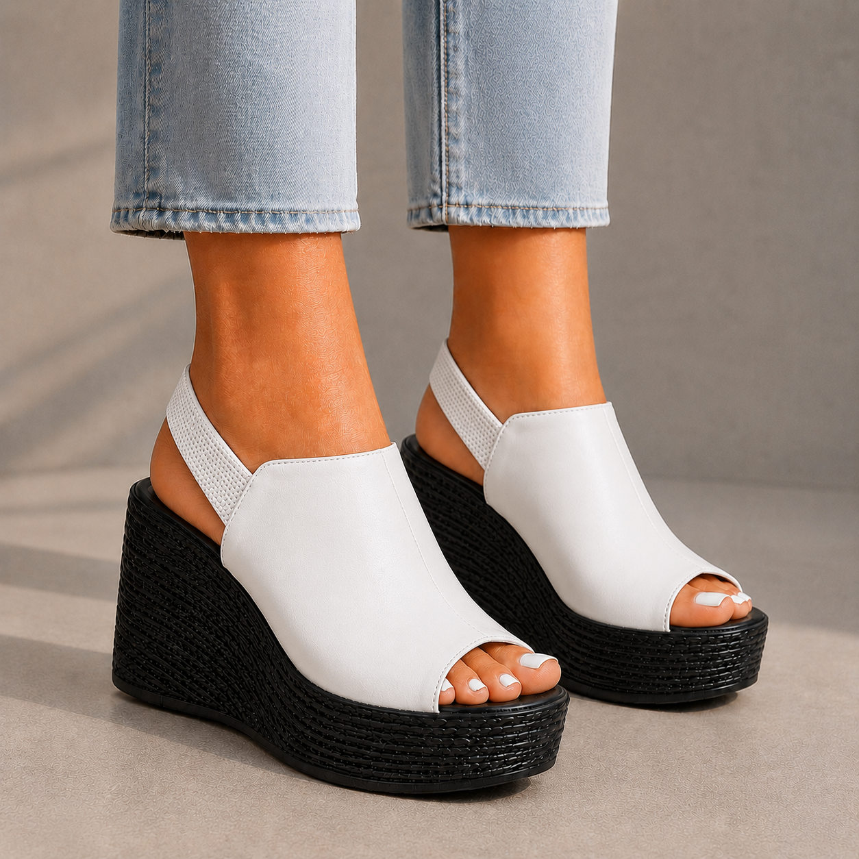 Mercer Leather Platform Wedges