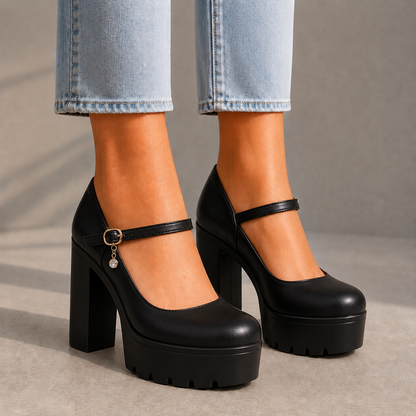 Vera Leather Platform Heels