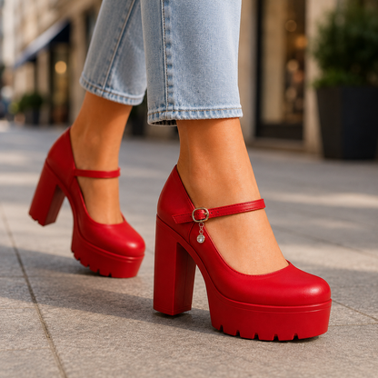 Vera Leather Platform Heels