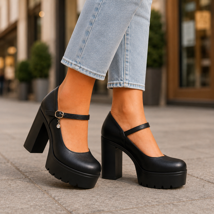 Vera Leather Platform Heels