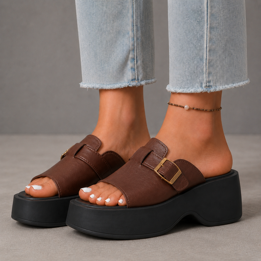 Vera Leather Platform Sandals