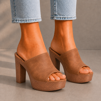 Alessia Leather Platform Heels