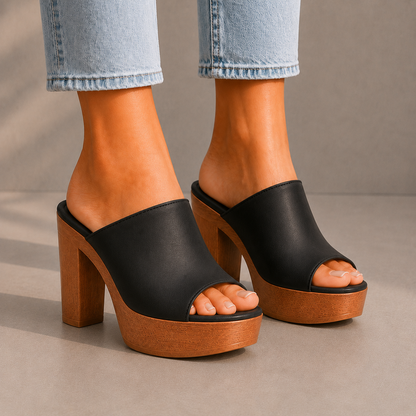 Alessia Leather Platform Heels