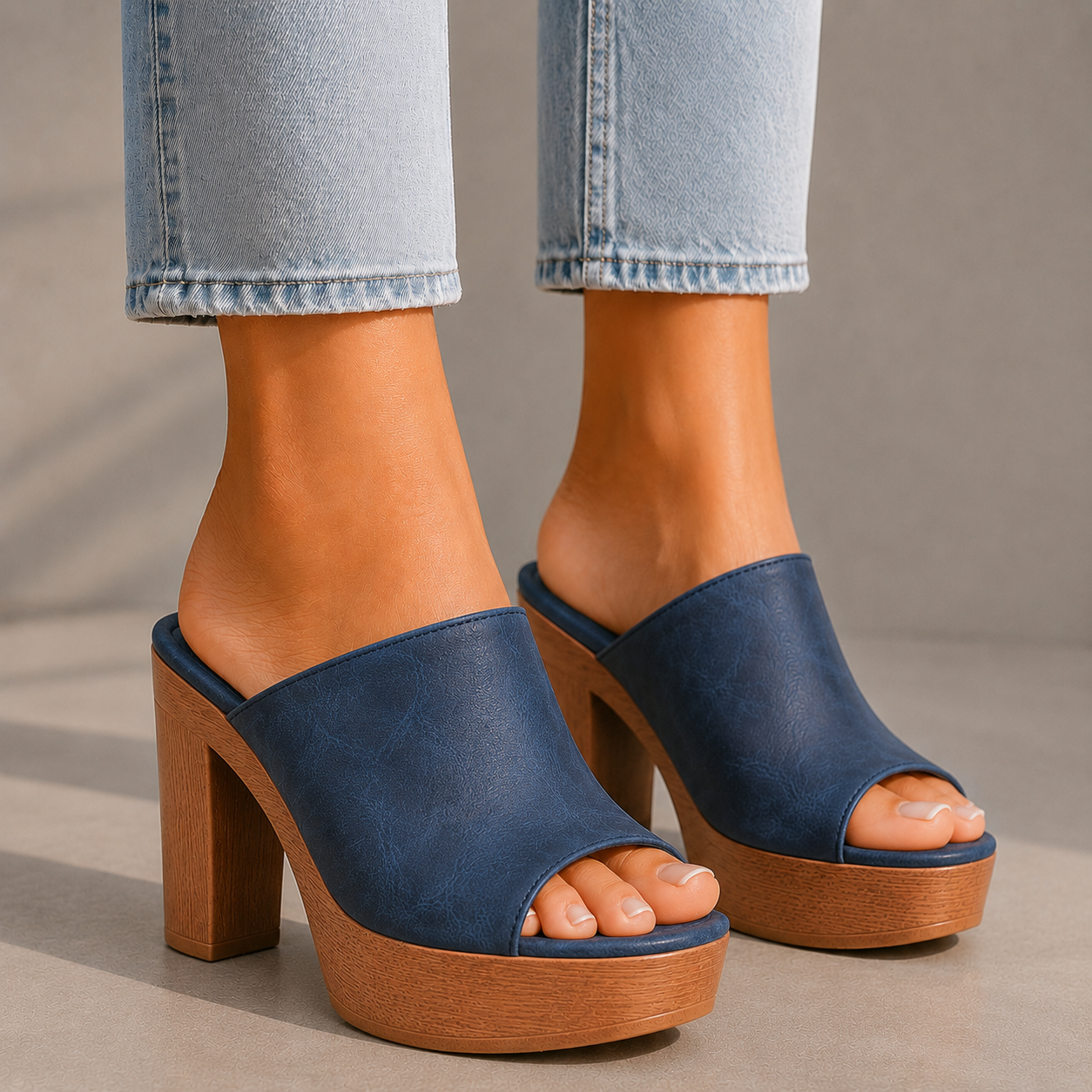 Alessia Leather Platform Heels